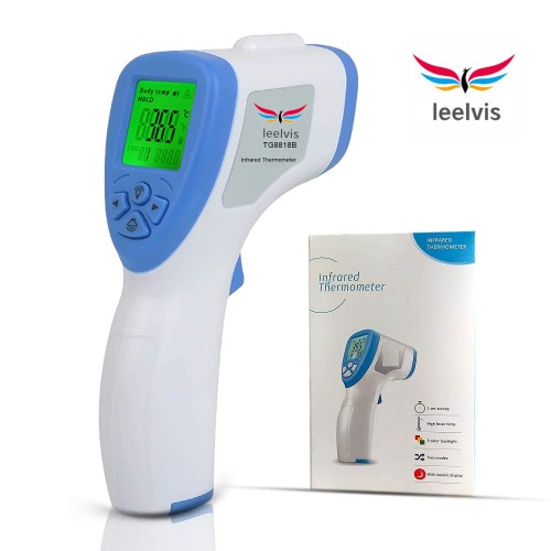 Leelvis TG8818B INFRARED NON CONTACT FORE HEAD Thermometer  (White, Blue)