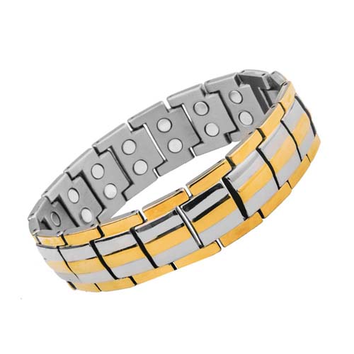 Silver Golden Titanium Energy Bio Magnetic Bracelet, Size: 1, Shape: Round  at Rs 370/piece in New Delhi